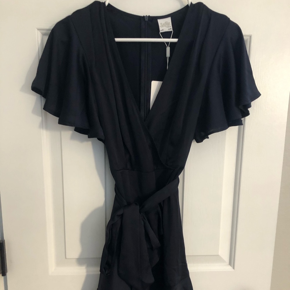 Navy blue wrap dress